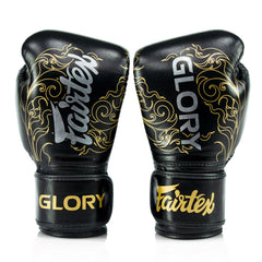 Fairtex X Glory BGVG3 Velcro Boxing Gloves - Black-Gold