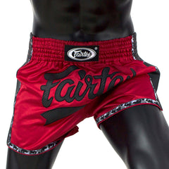 Fairtex BS1703 Slim Fit Muaythai Shorts - Red-Black