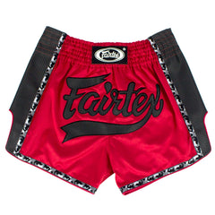 Fairtex BS1703 Slim Fit Muaythai Shorts - Red-Black