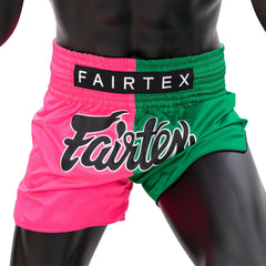 Fairtex BS1911 Muaythai Shorts - Pink-Green