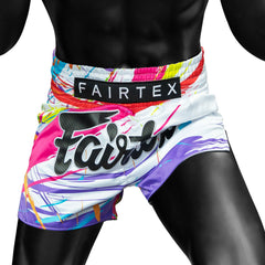 Fairtex BS1933 Muaythai Shorts - World Music White