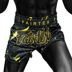 Fairtex BS1947 Muaythai Shorts - Black Marble