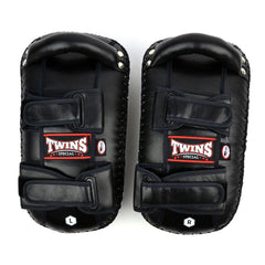 Twins Special KPL10 Curved Leather Thai Kick Pads - Black