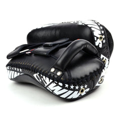 Twins Special KPL10 Curved Leather Thai Kick Pads - Black