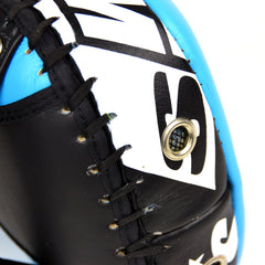 Twins Special KPL10 Curved Leather Thai Kick Pads - Light Blue-Black