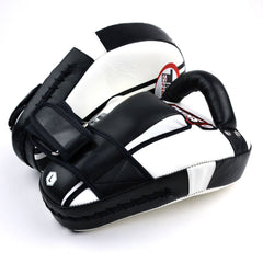 Twins Special KPL11 Curved Leaf-Shape Kick Pads - White-Black