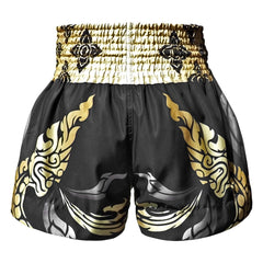 TUFF Muay Thai Shorts - MS631 - Thai King Of Naga Black