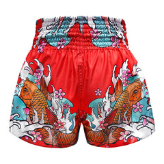 TUFF Muay Thai Shorts - MS637 - Red Japanese Koi Fish