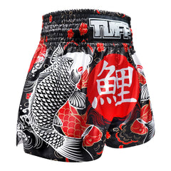 TUFF Muay Thai Shorts - MS638 - Black Japanese Koi Fish