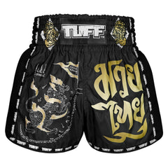 TUFF Muaythai Shorts Retro Style - MSC117 - Singha Yantra with War Flag