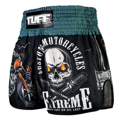 TUFF High-Cut Retro Muaythai Shorts - RMS109 - The Skull Rider