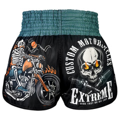 TUFF High-Cut Retro Muaythai Shorts - RMS109 - The Skull Rider