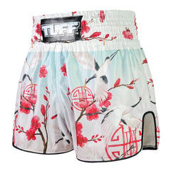 TUFF High-Cut Retro Muaythai Shorts - RMS114 - Akai Tsuru The Red Crane