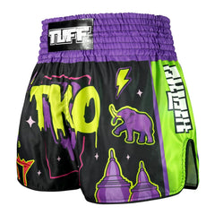TUFF High-Cut Retro Muaythai Shorts - RMS118 - The TKO Night